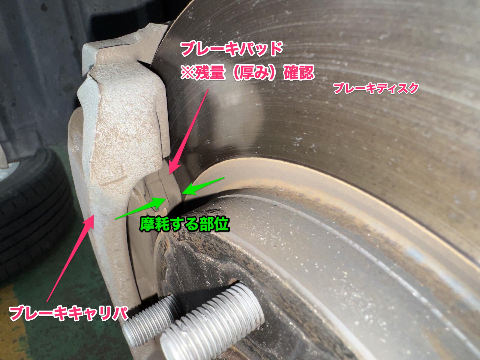 中央自動車商会のブレーキ部品立会い確認